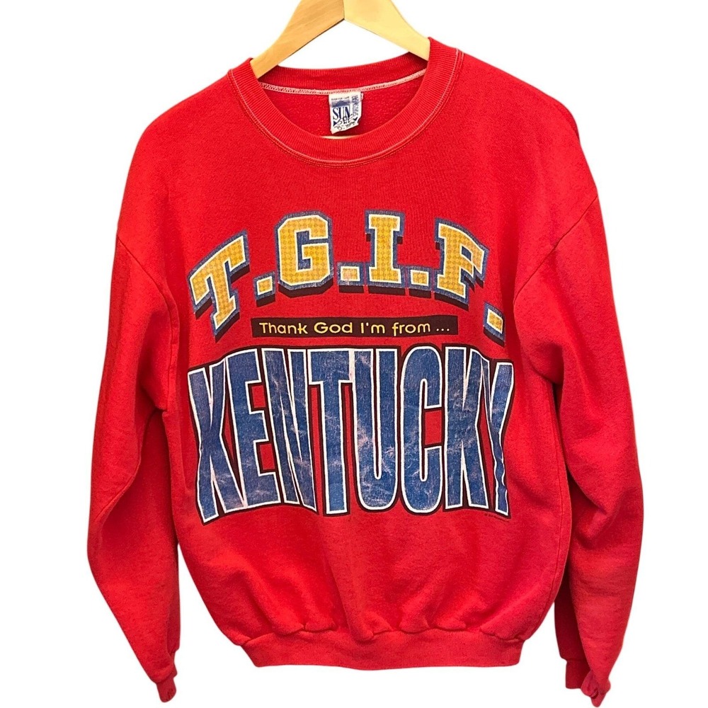 90s Sun Sportswear Sweatshirt Kentucky TGIF Americana Retro Collegiate Red M